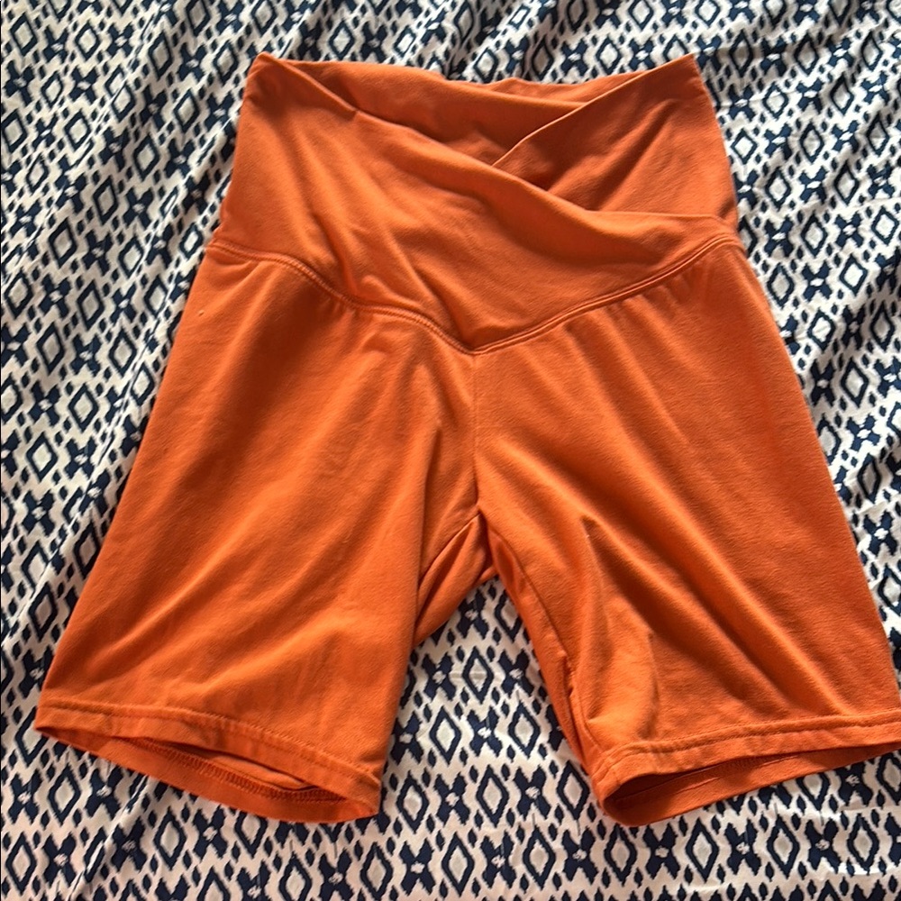 Women's Orange High-Waisted Shorts